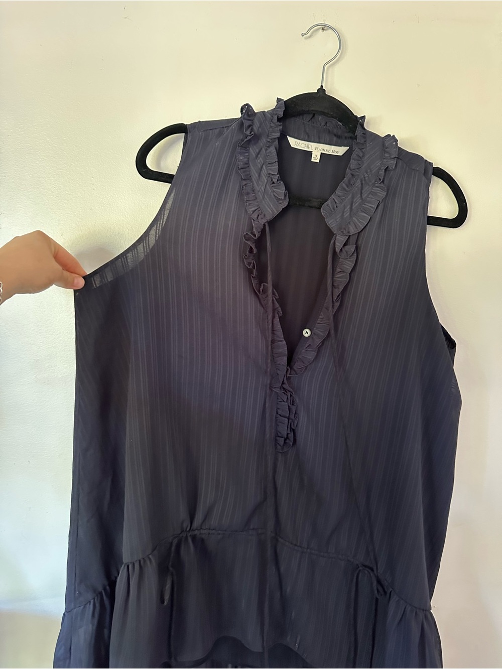 Sleeveless Ruffle-Trim top - Picture 2 of 5